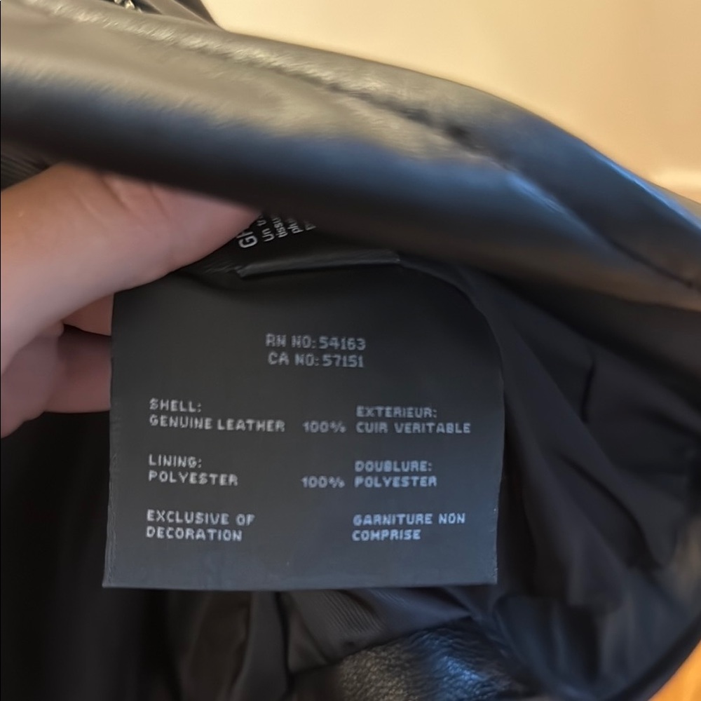 Marc New York Black Leather Moto Jacket Asymmetrical Zipper - Picture 3 of 6
